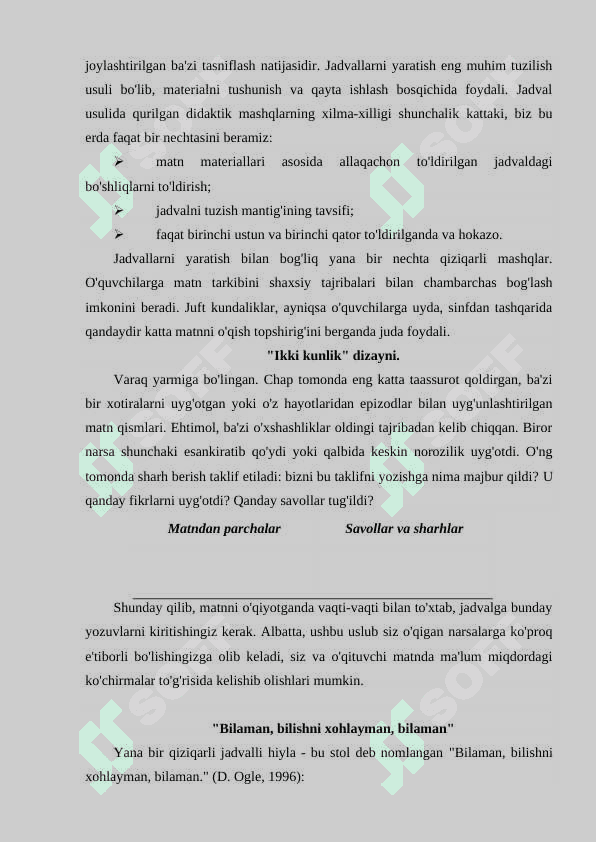 O`QUVCHILARDA TANQIDIY VA KREATIV TAFAKKURNI SHAKLLANTIRISHNING ZAMONAVIY METOD VA TEXNOLOGIYALARI 8