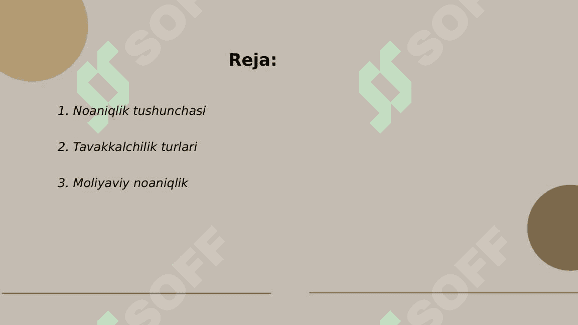 Noaniqlik va tavakkalchilik 2