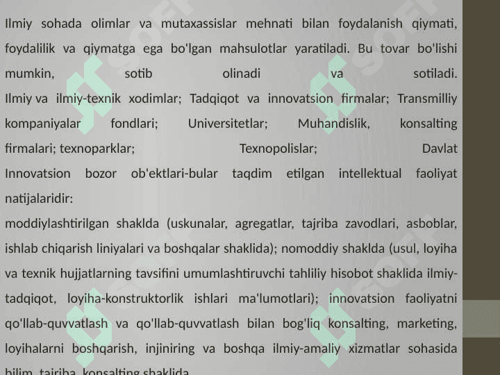 Ilmiy –texnik maxsulotlar bozori va innovatsiyalar difuziyasi 4