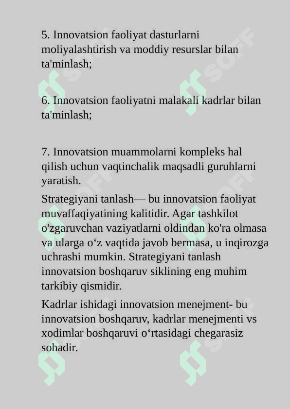 INNOVATSION SOHADA KADRLARNI BOSHQARISH TIZIMI 8