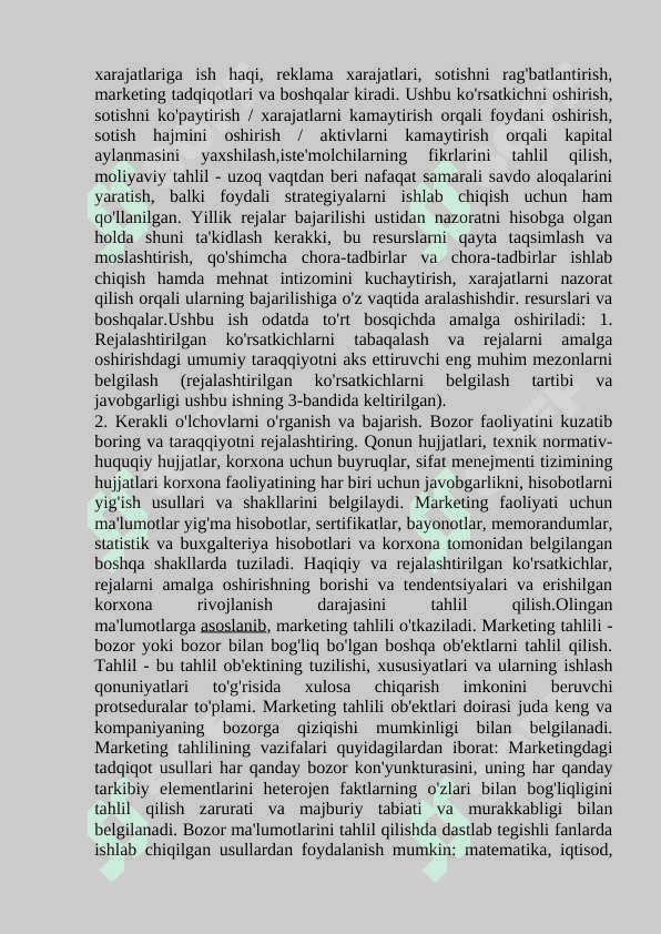 Marketingga yangicha qarashlar tizimi. 7