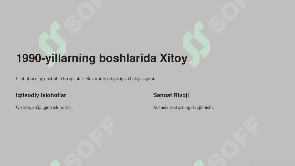 (Jahon tarix BSB 11-SINF )1991-2017-yillarda Xitoy  Xalq Respublikasi 2