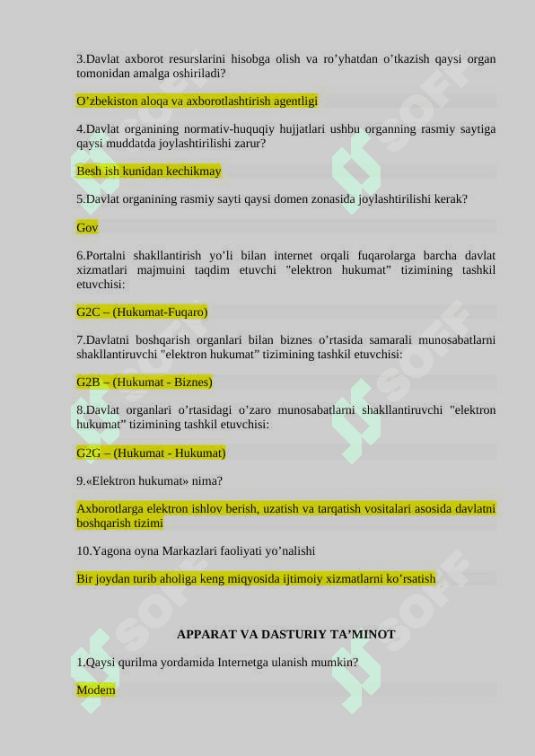 Argos test savollari va javoblari 6