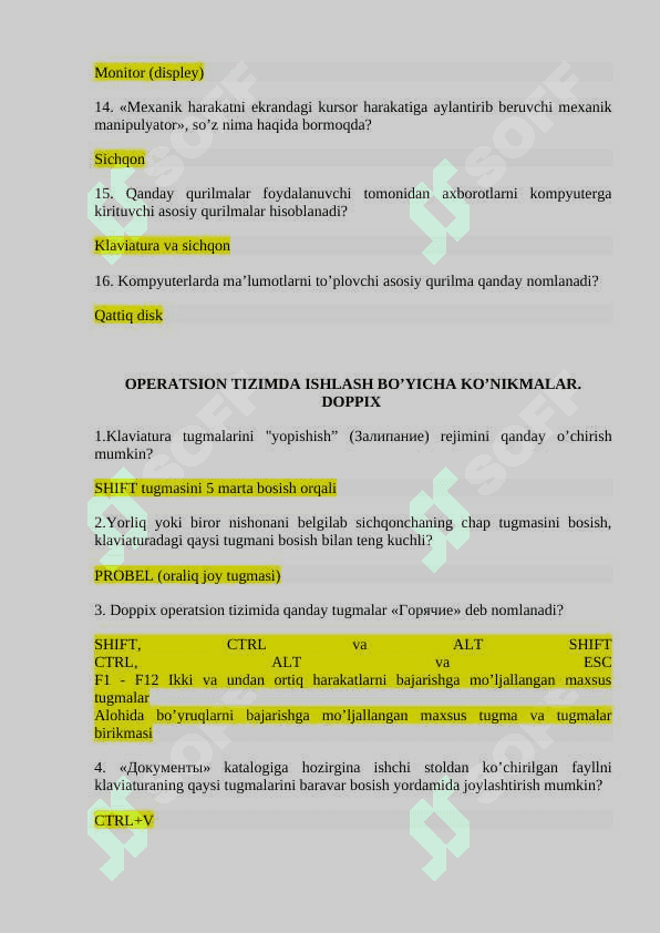 Argos test savollari va javoblari 8