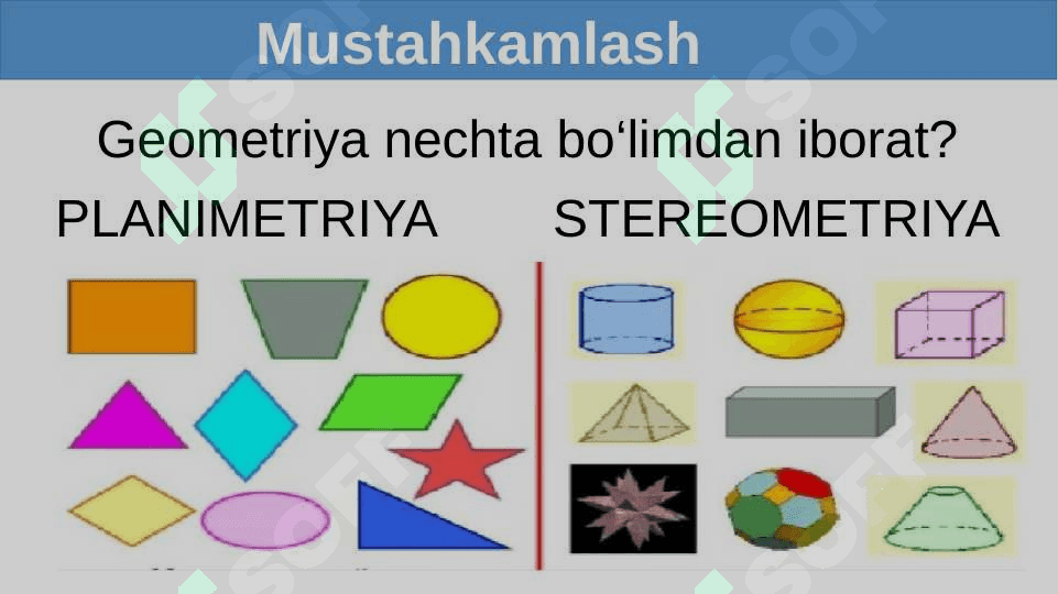 Eng sodda geometrik shakllar:  NUQTA, TO"G"RI CHIZIQ VA TEKISLIK 5