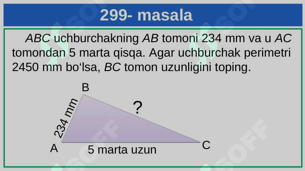 O‘TILGAN MAVZULARNI TAKRORLASHGA DOIR MASALALAR 8