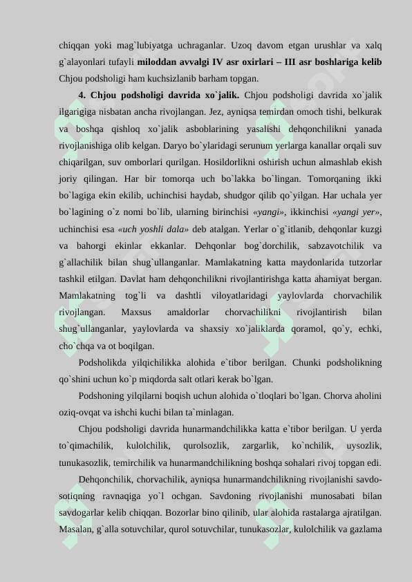 Qadimgi xitoyda ilk davlatchilik vujudga kelishi shart sharoitlari 6