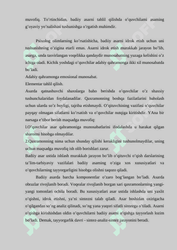 Badiiy asarni tahlil qilishning adabiy asarlari 7