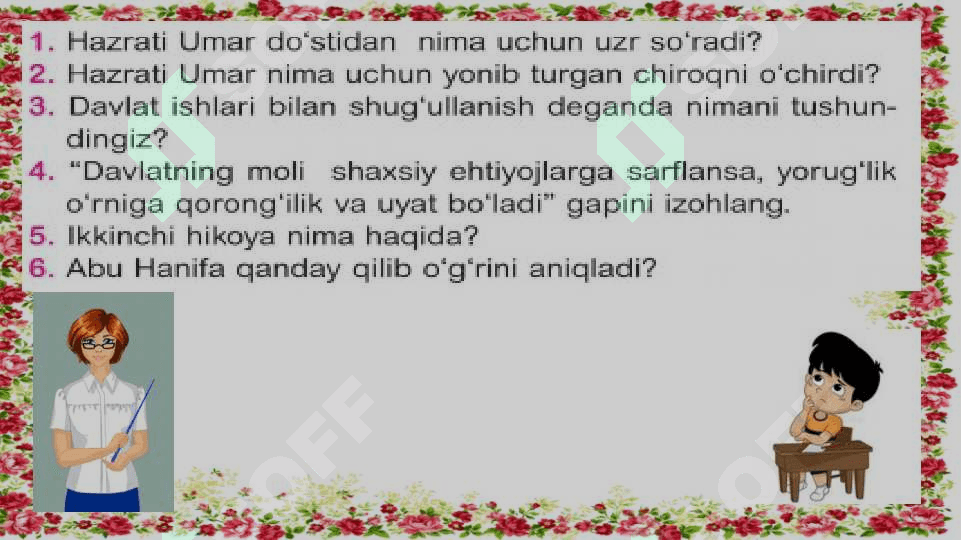 Hikoyalar asosida topshiriqlar 3