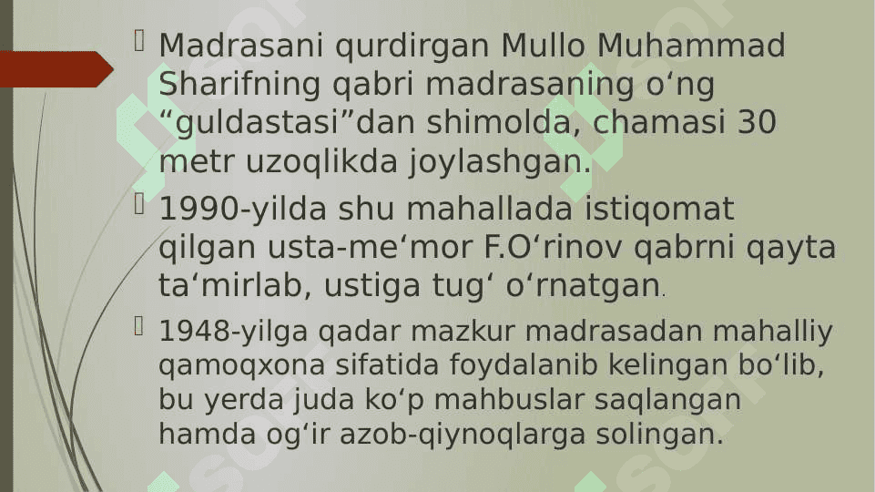 G’oziyon va Xoja Porso madrasalari 30.pptx 7