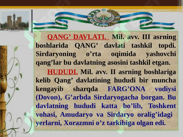 ILK O`RTA ASRLAR O`ZBEK DAVLATCHILIGI: IJTIMOIY-SIYOSIY VA IQTISODIY  HAYOT. 6
