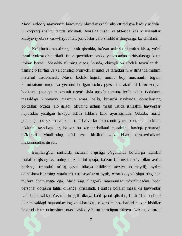 O‘QISH DARSLARIDA MASAL O‘TISH USLUBIYATI 8