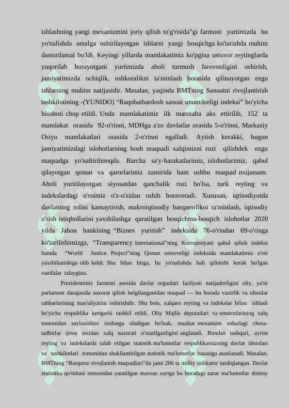 Iqtisodiy Va Ijtimoiy Sohadagi Ustuvor Xalqaro Reytinglar Va Ularga O’zbekistonning Integratsiyalashuvi 2