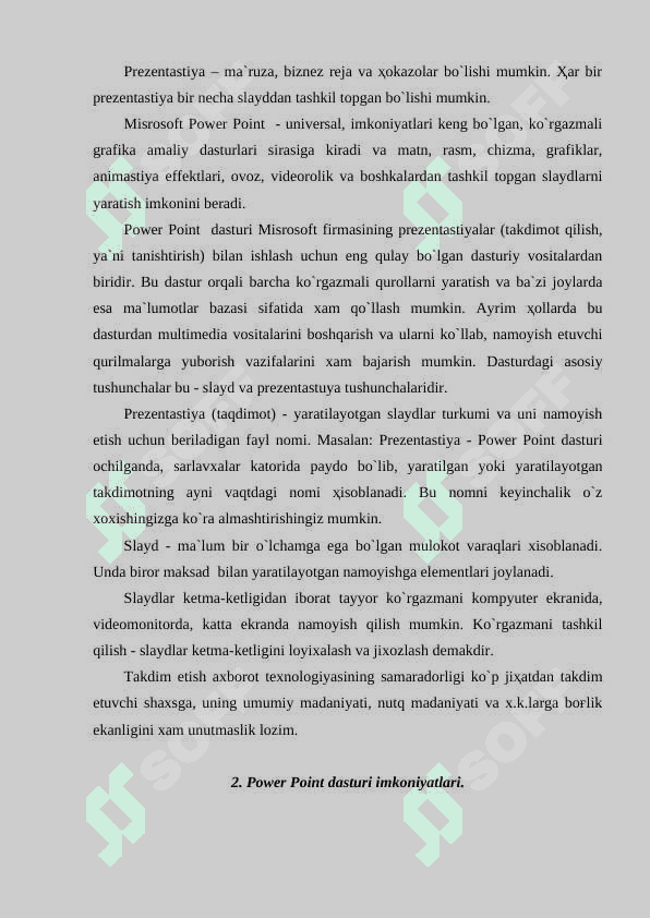 Kompyuterda taqdimotlar yaratish texnologiyalari (taqdimot dasturlar bilan ishlash) 3