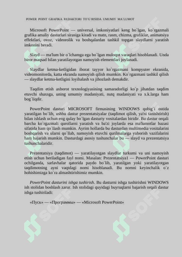 MS PowerPoint dasturida taqdimot yaratish 2