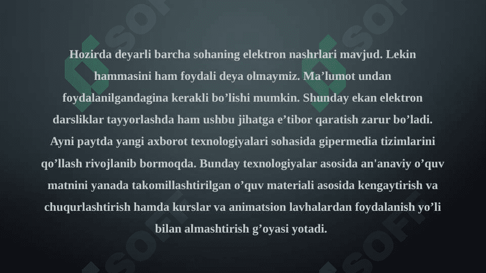 ELEKTRON VA MULTIMEDIYALI QO'LLANMALARNI YARATISHDA FOYDALANILADIGAN TEXNOLOGIYALAR 2