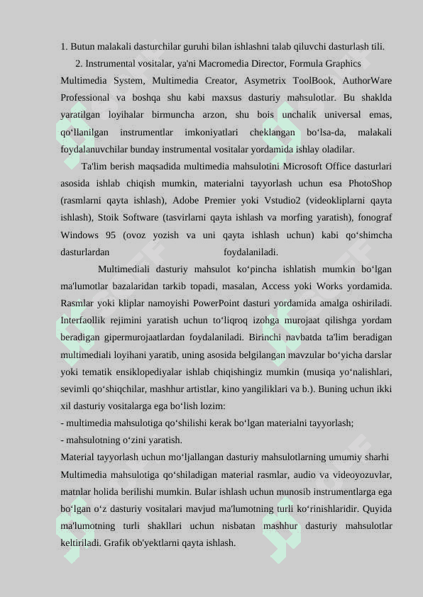 Elektron va multimediyali qo’llanmalarni yaratishda foydalaniladigan texnologiyalar. 4