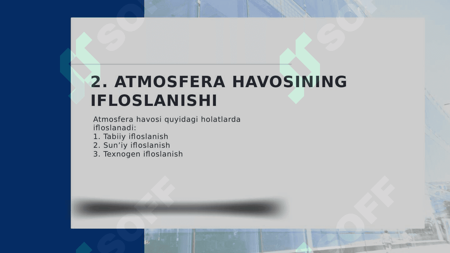 Atmosfera havosining ifloslanishi 6
