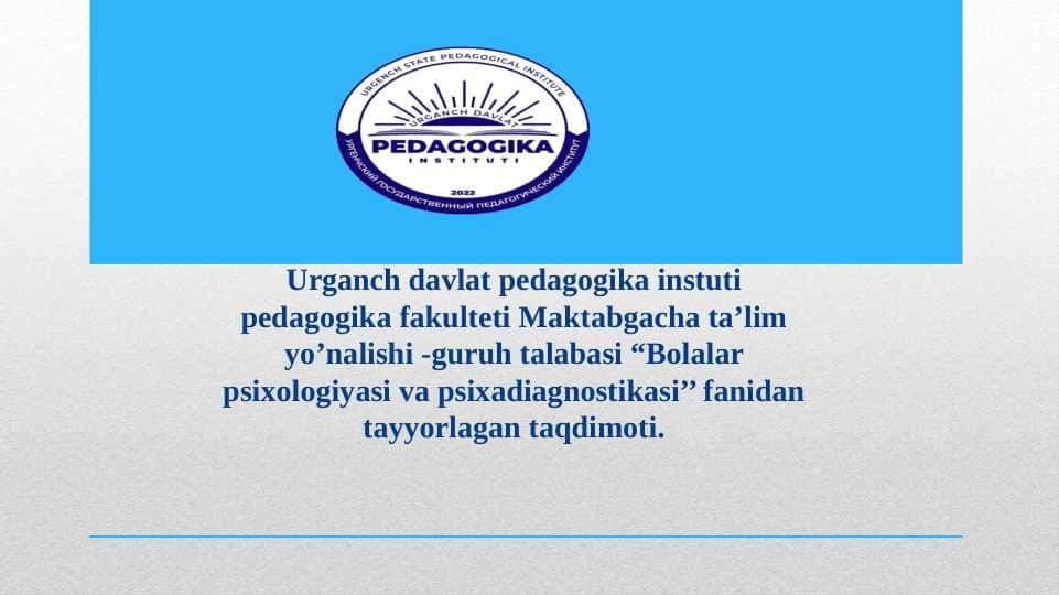 Nutqni maktabgacha yosh davridagi bolaning tarbiyasida va aqliy rivojlanishida omil sifatida qabul qilish.