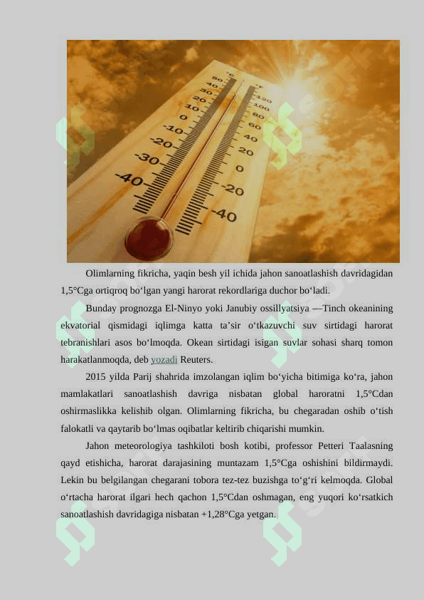 Havo haroratining yillar aro oʻzgarishi 4