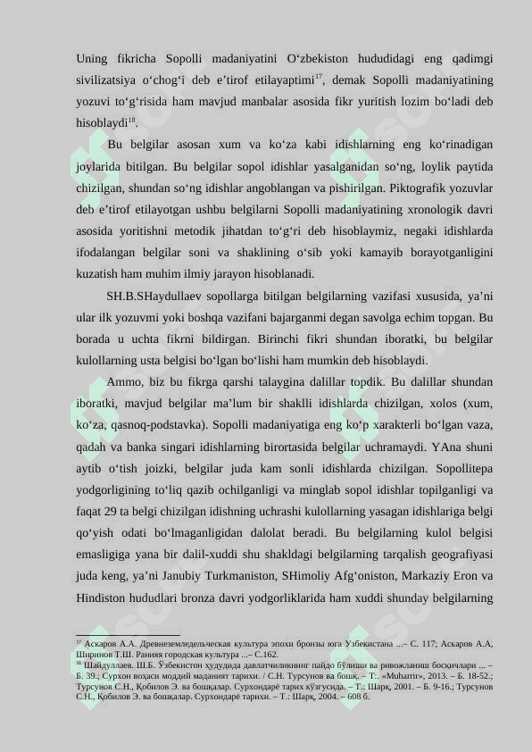 OKS SIVILIZATSIYASINING PIKTOGRAFIK BELGILI YOZUVLARI. 4