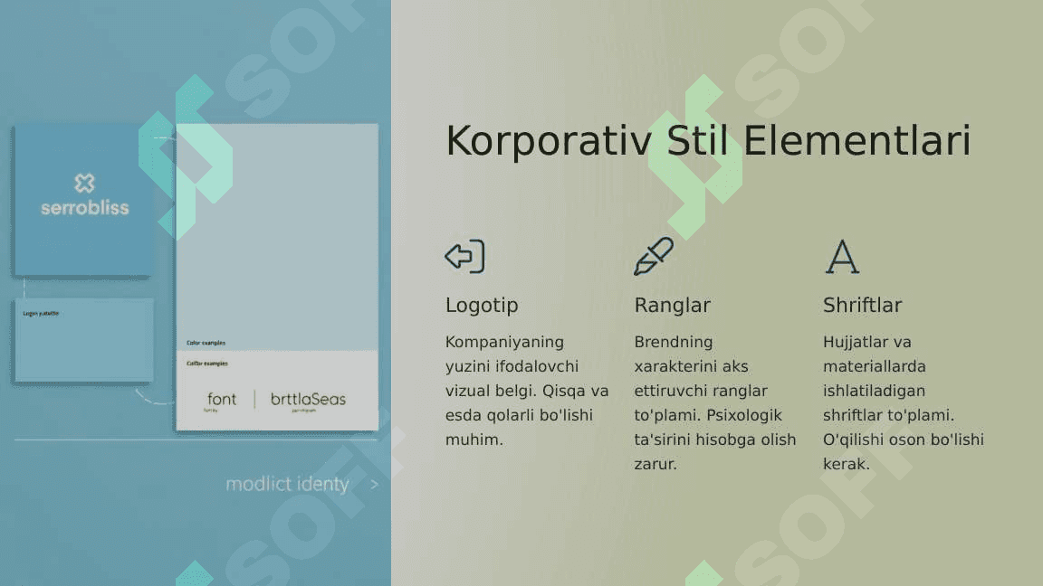 korporativ brend va unga xos stil. Korporativ brendga xos stilga muvofiq hujjat tayyorlash 3