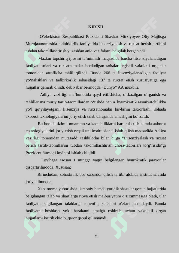 TADBIRKORLIK KORXONALARINI LITSENZIYALASH TARTIBI 2
