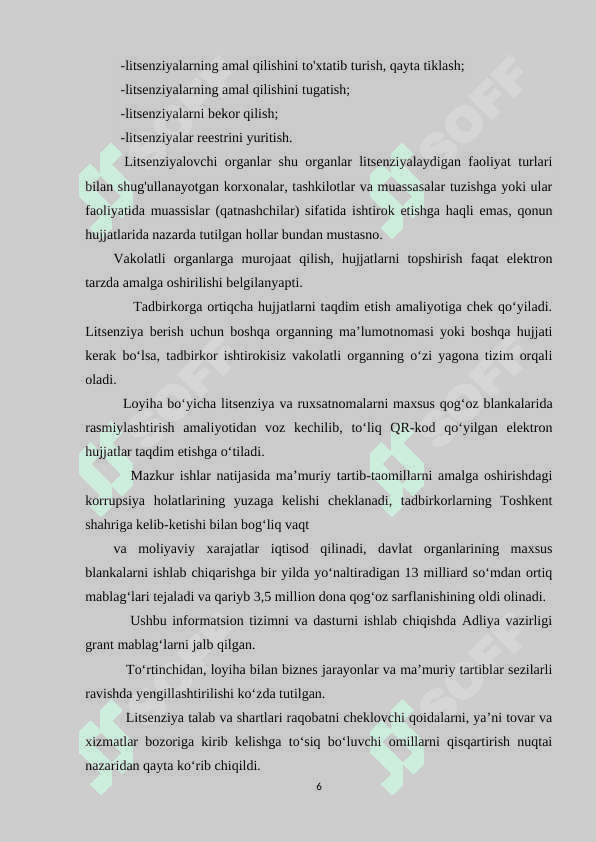 TADBIRKORLIK KORXONALARINI LITSENZIYALASH TARTIBI 6