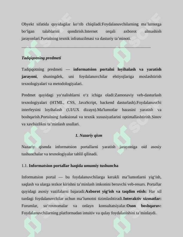 Informatsion portal ishlab chiqish 8
