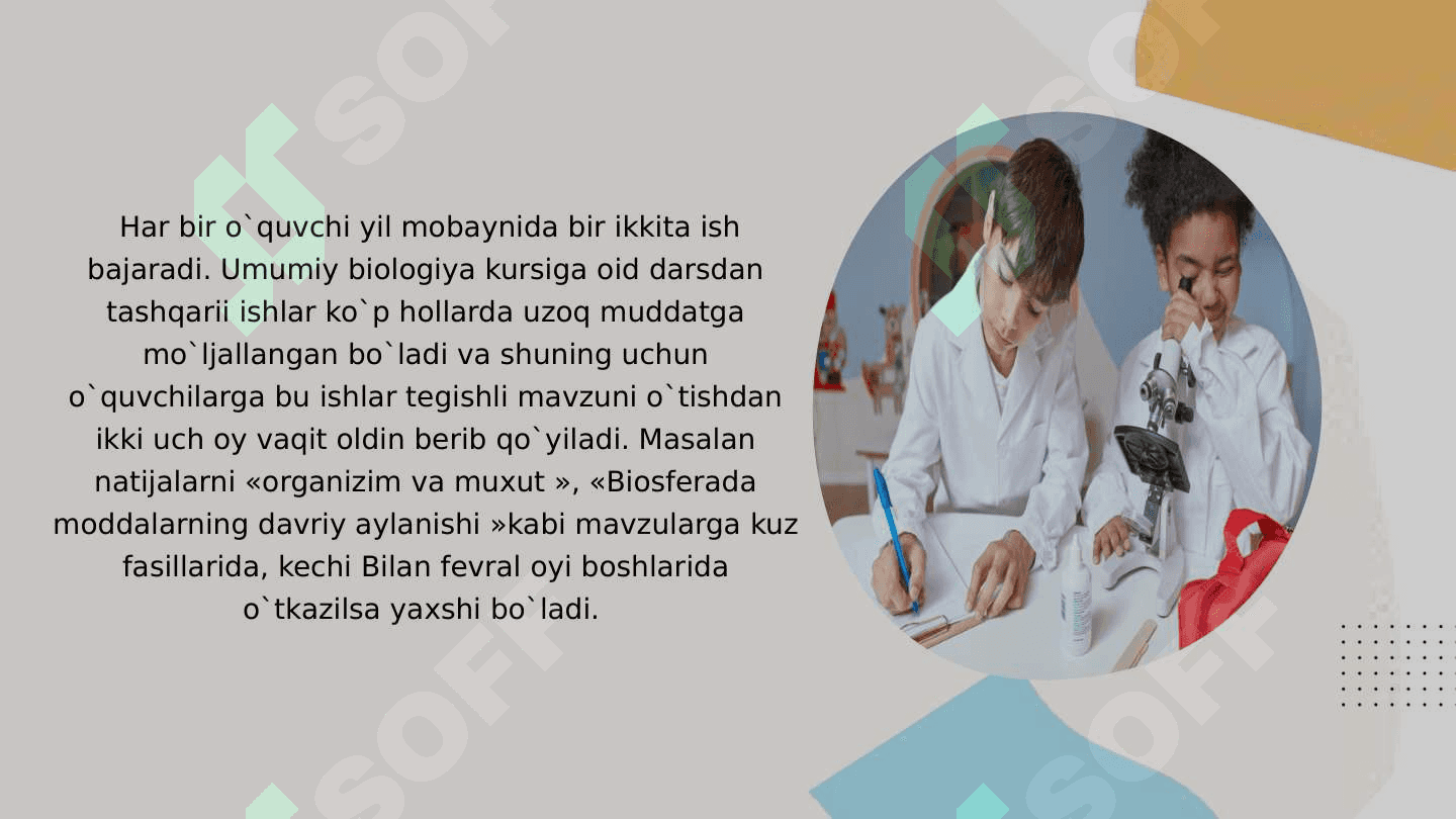 Tabiiy fanlar nazariyasi va metodikasini o‘qitishda sinfdan va maktabdan tashqari ishlar. 4