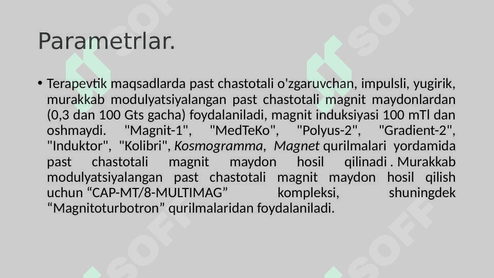 Elektromagnit maydon bilan davolash 5