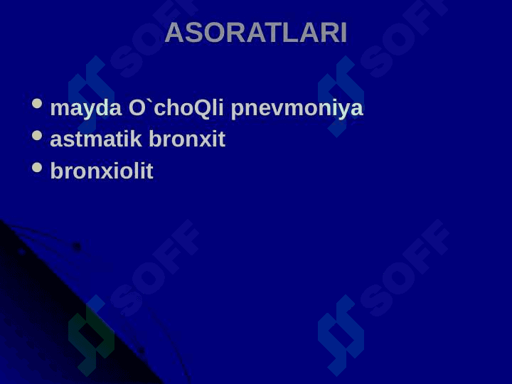 O'tkir va surunkali bronxitlar 8