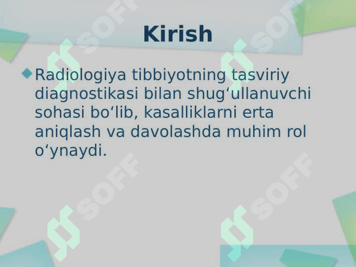 Tibbiyot Radiologiyasi Fanining Rivojlanishi va Tarixi 2
