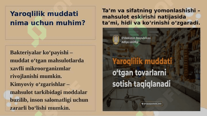 Yaroqlilik  muddati  va uning ahamiyati 3