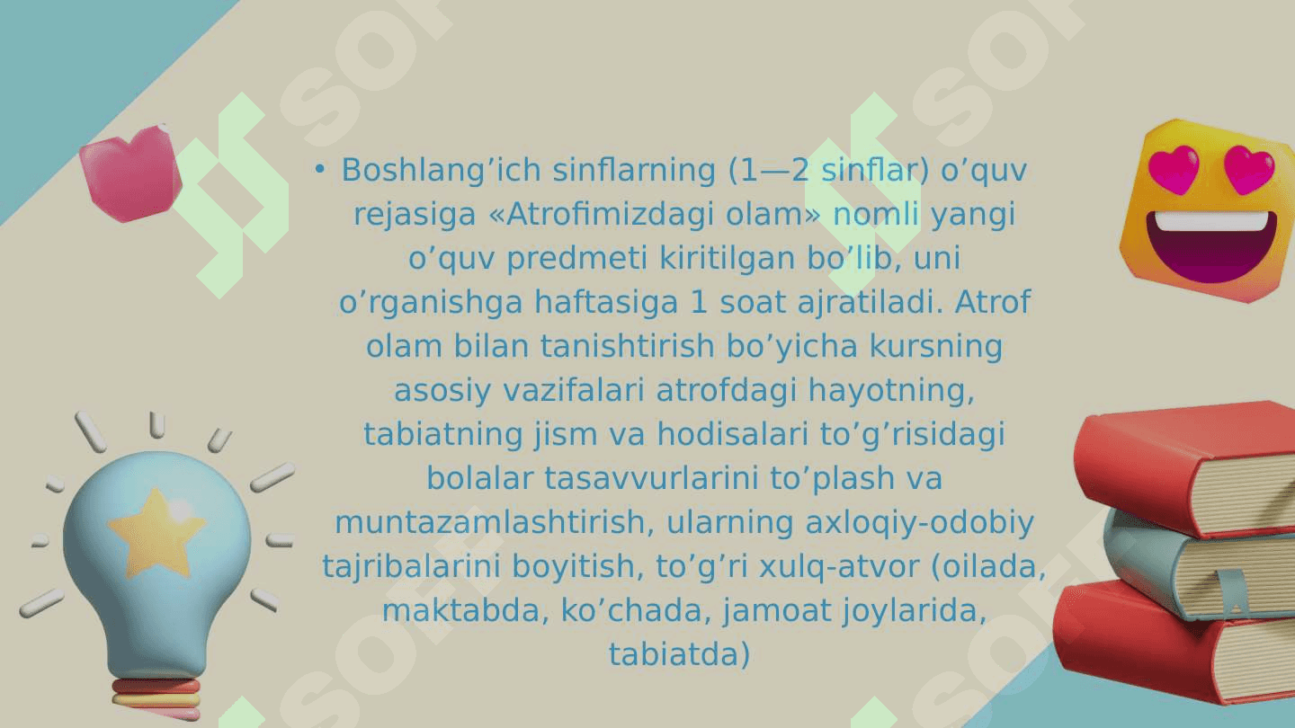 3-sinf “Tabiiy fanlar” darsligi bilan tanishish va tahlil qilish. 3