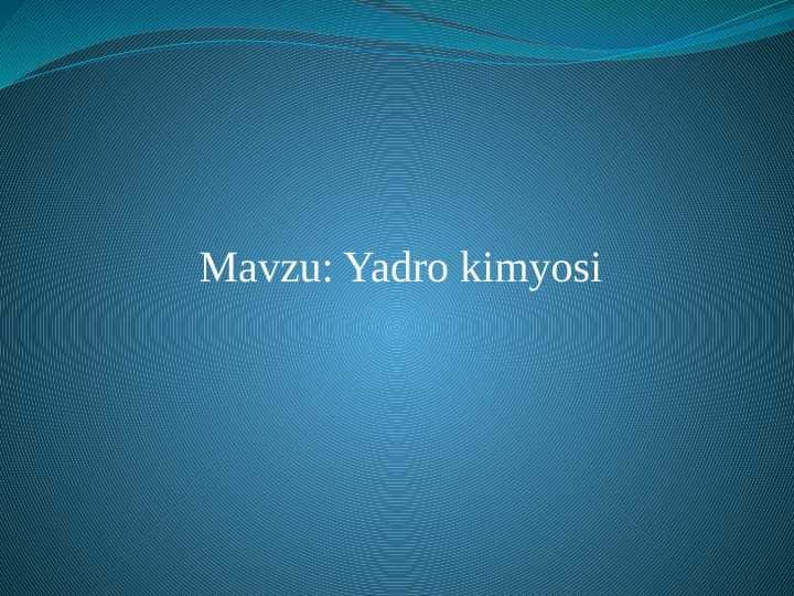 Yadro kimyosi