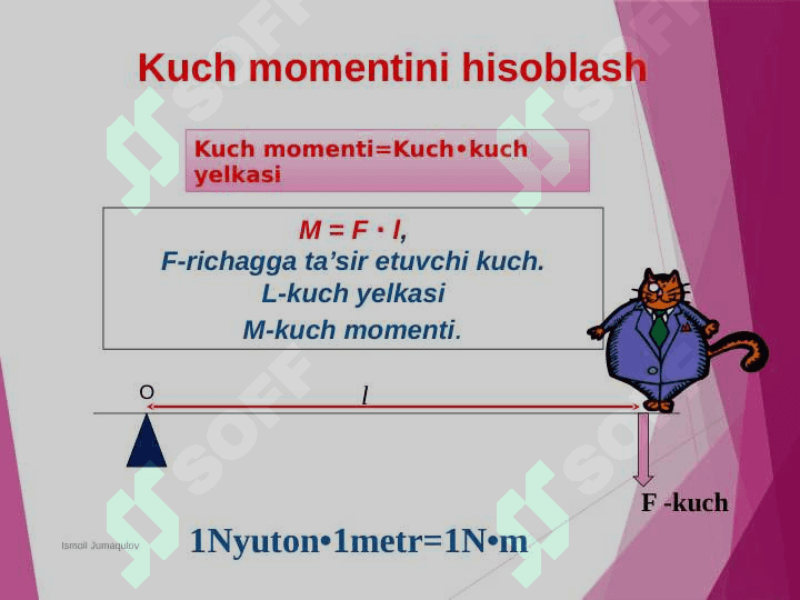 Kuch momenti.Richag va uning muvozanat sharti 4