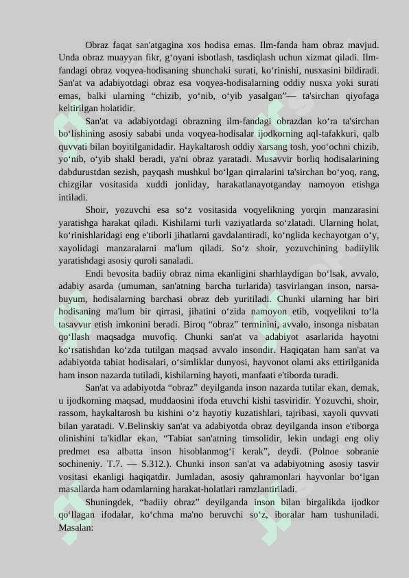 OBRAZ – INSONNING ADABIYOTDAGI TASVIRI 2