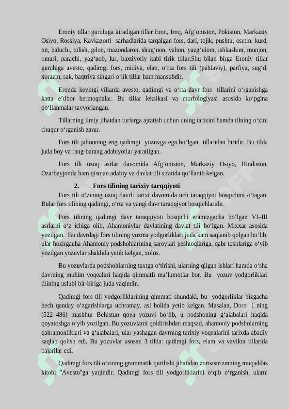 KIRISH. FORS TILINING TARIXIY TARAQQIYOTI. FORS-ARAB ALIFBOSI. 3