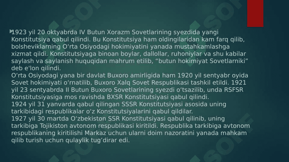 YANGI TAHRIRDAGI O’ZBEKISTON RESPUBLIKASI KONSTITUTSIYASI 5