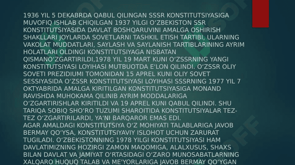 YANGI TAHRIRDAGI O’ZBEKISTON RESPUBLIKASI KONSTITUTSIYASI 6