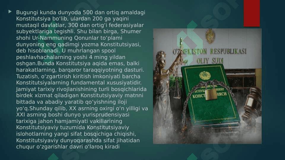 YANGI TAHRIRDAGI O’ZBEKISTON RESPUBLIKASI KONSTITUTSIYASI 8