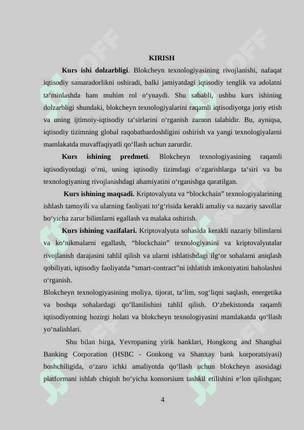 Blokchain kurs ishi 4