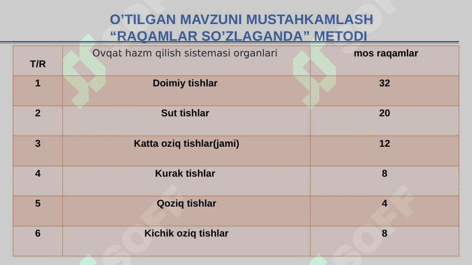 Ovqat hazm qilish sistemasi organlari tuzilisi  va funksiyasi 6