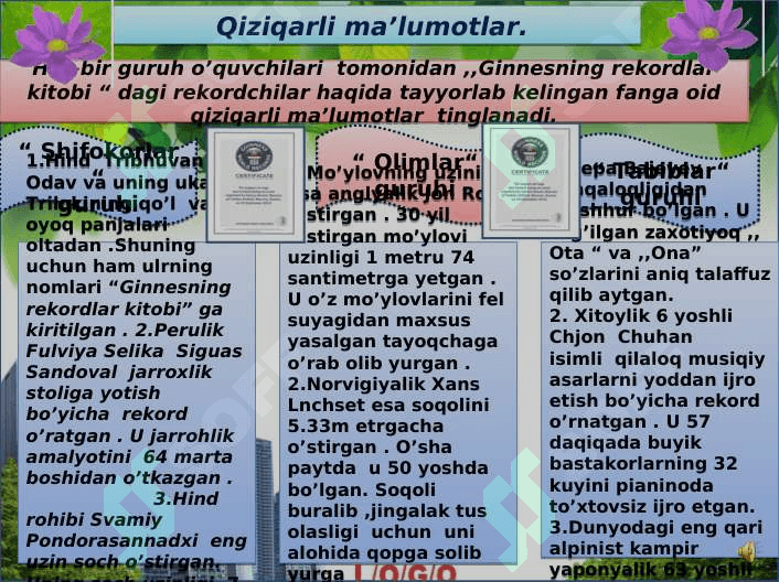 Nafas olish  organlarining tuzilishi. 8