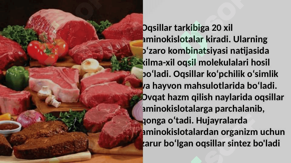 Oqsillar, karbonsuvlar va yog‘lar almashinuvi 4