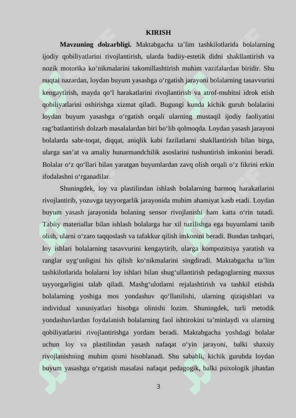 Kichik guruh bolalarini loydan buyum yasashga o‘rgatish 2