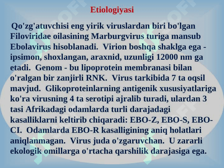 Ebola, Lassa, viruslari , kasallik patogenezi , laborator tashhisi. 2