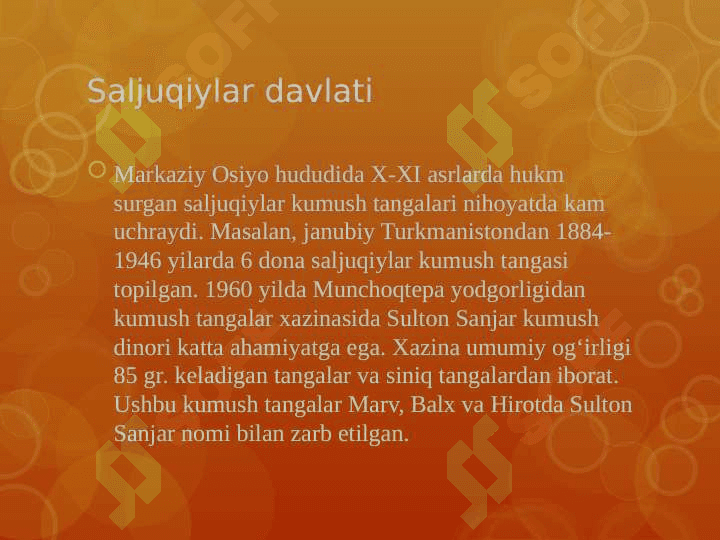 Somoniylar davridan Temuriylar davrigacha bo‘lgan davr tangalari. 6