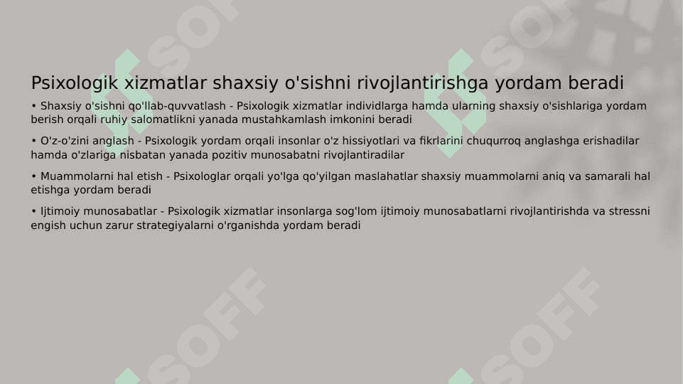 Psixologik xizmat faoliyatining yoʻnalishlari 3